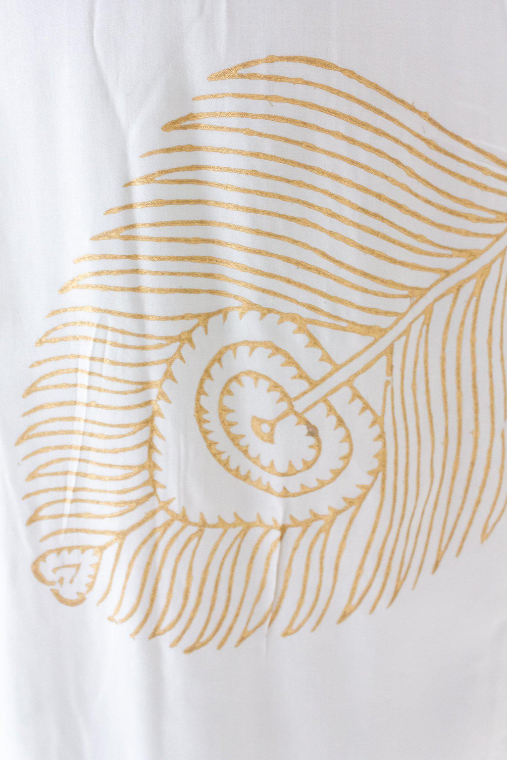 Peacock Maxi Wrap Dress in White + Gold