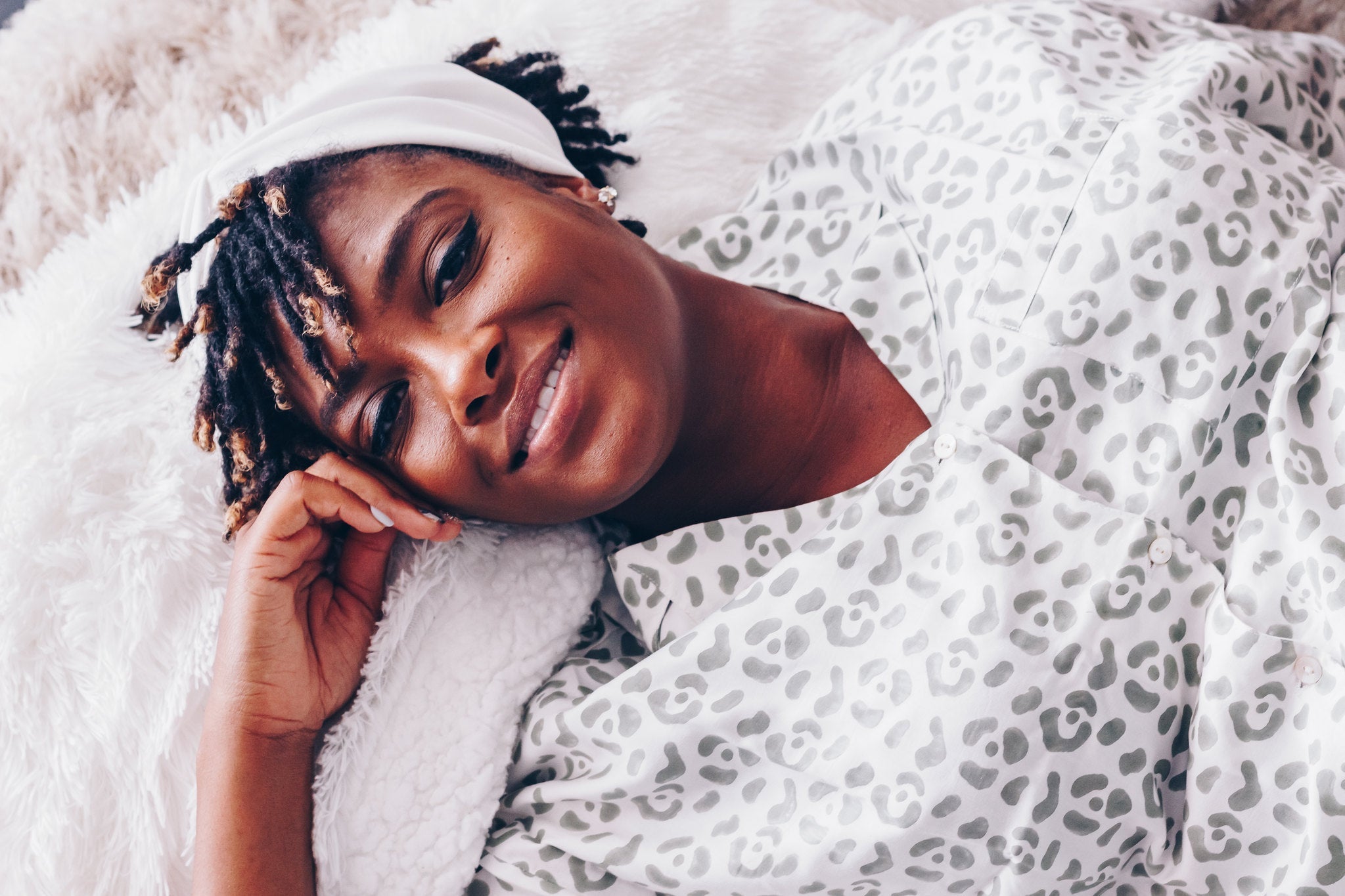 Leopard Pajama Modal Set in Cream + Sage